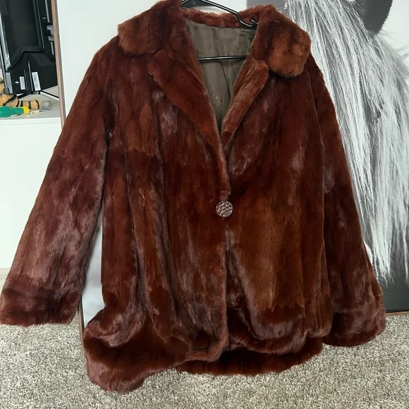 Vintage Luxurious Brown  Natural mink Fur Coat - Picture 5 of 6
